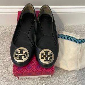 Authentic Tory Burch black Reva flats size 9